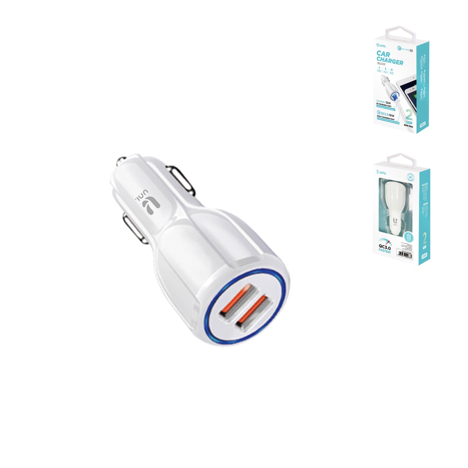 UNICO CC9955 Cargador de coche UNI-QC3.0 doble U