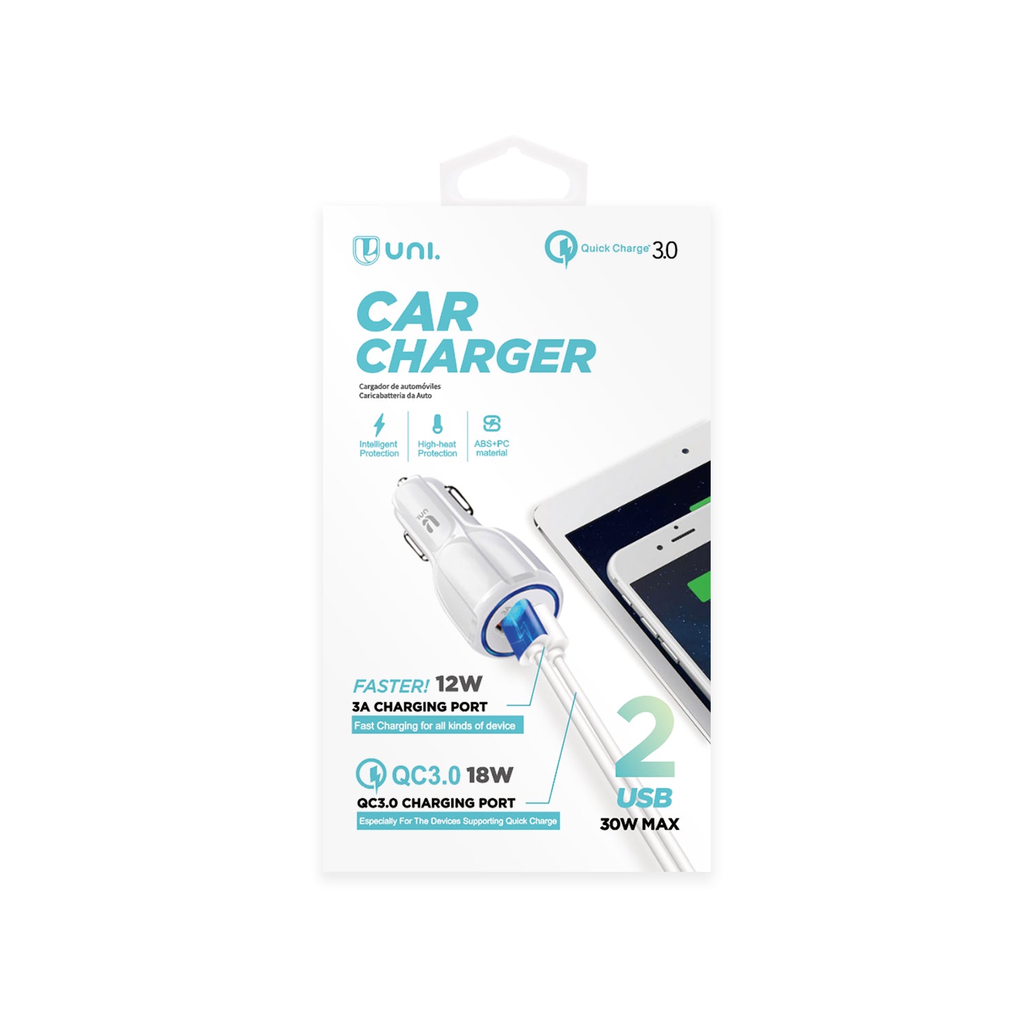 UNICO CC9955 Cargador de coche UNI-QC3.0 doble U