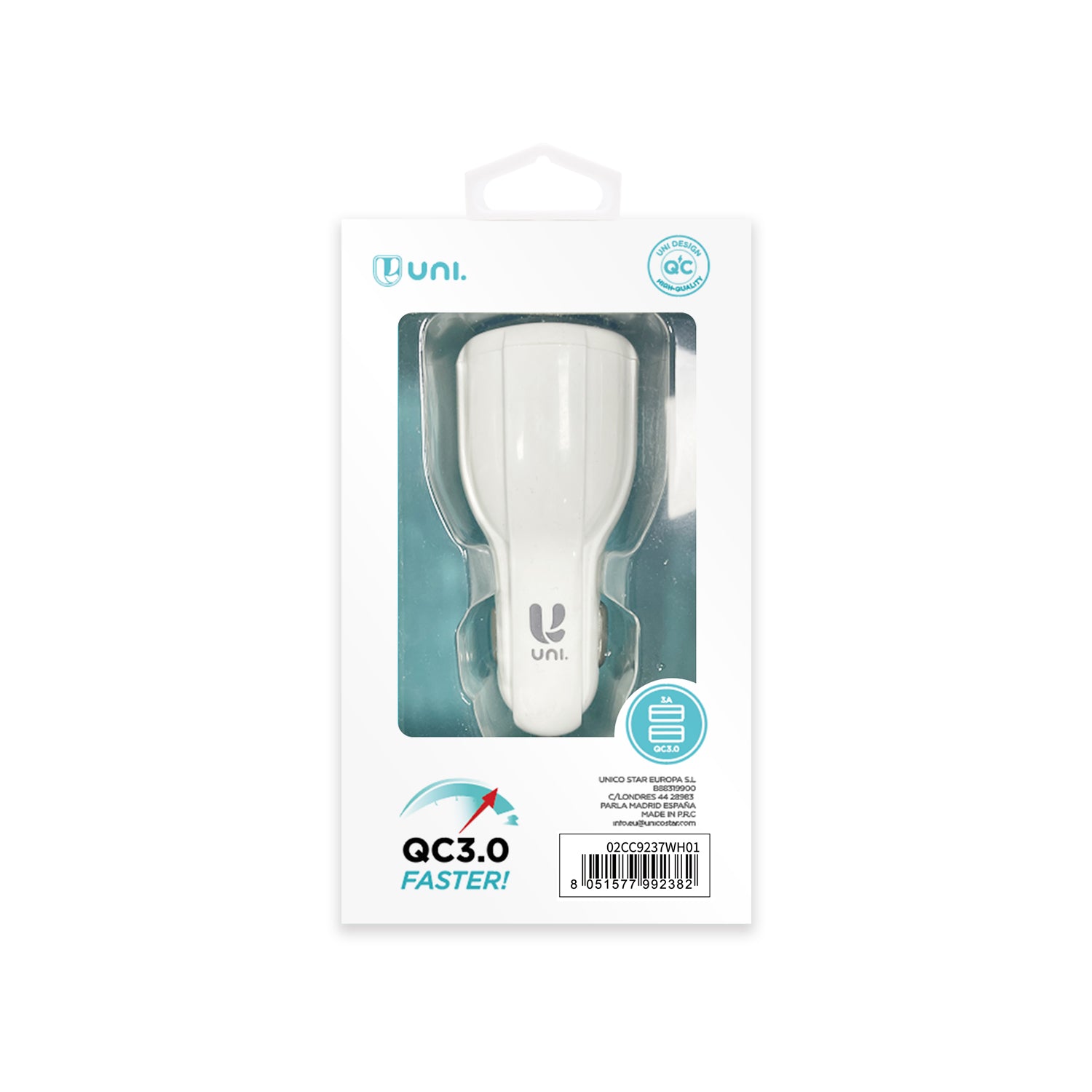 UNICO CC9955 Cargador de coche UNI-QC3.0 doble U