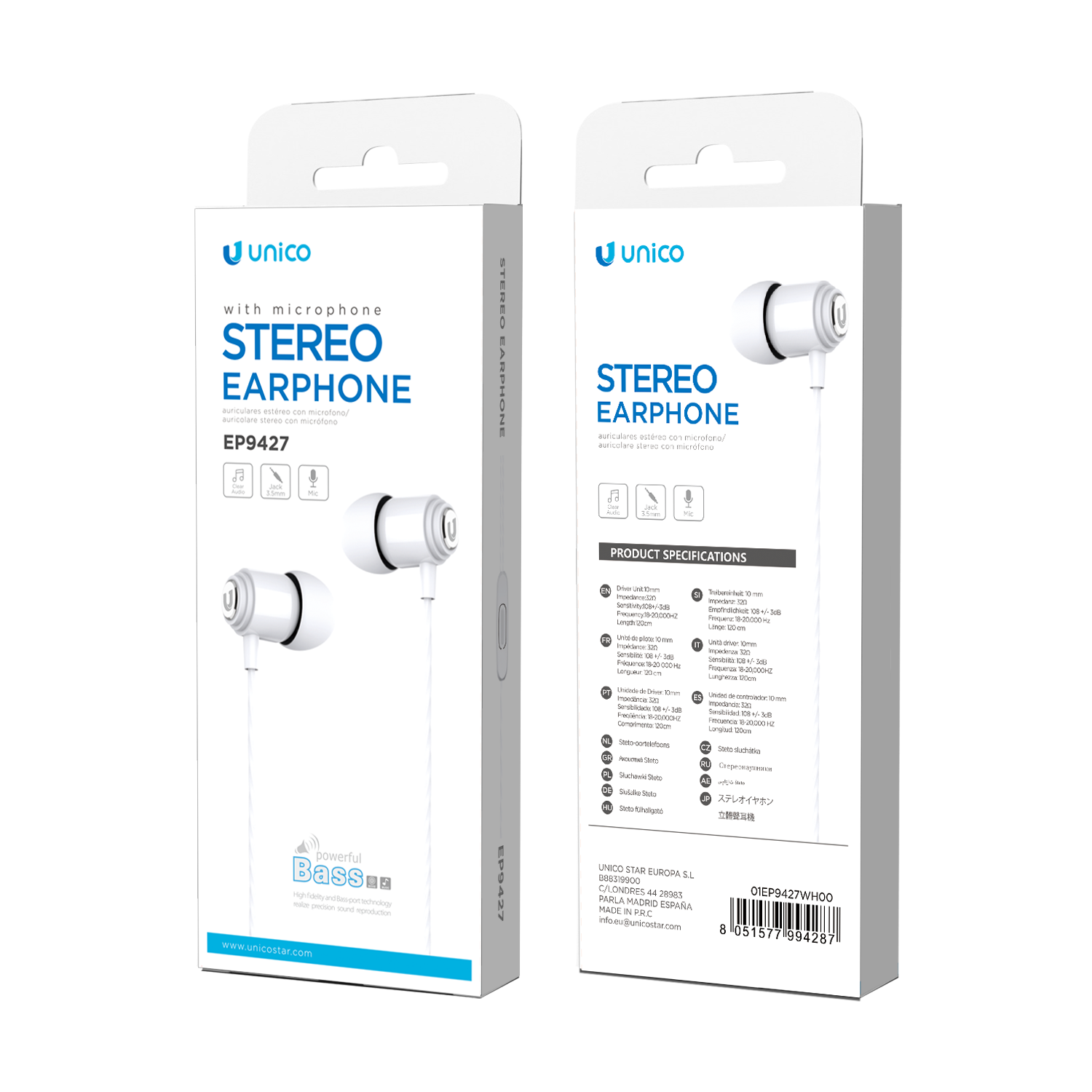 UNICO EP9427 auriculares internos con micrófono