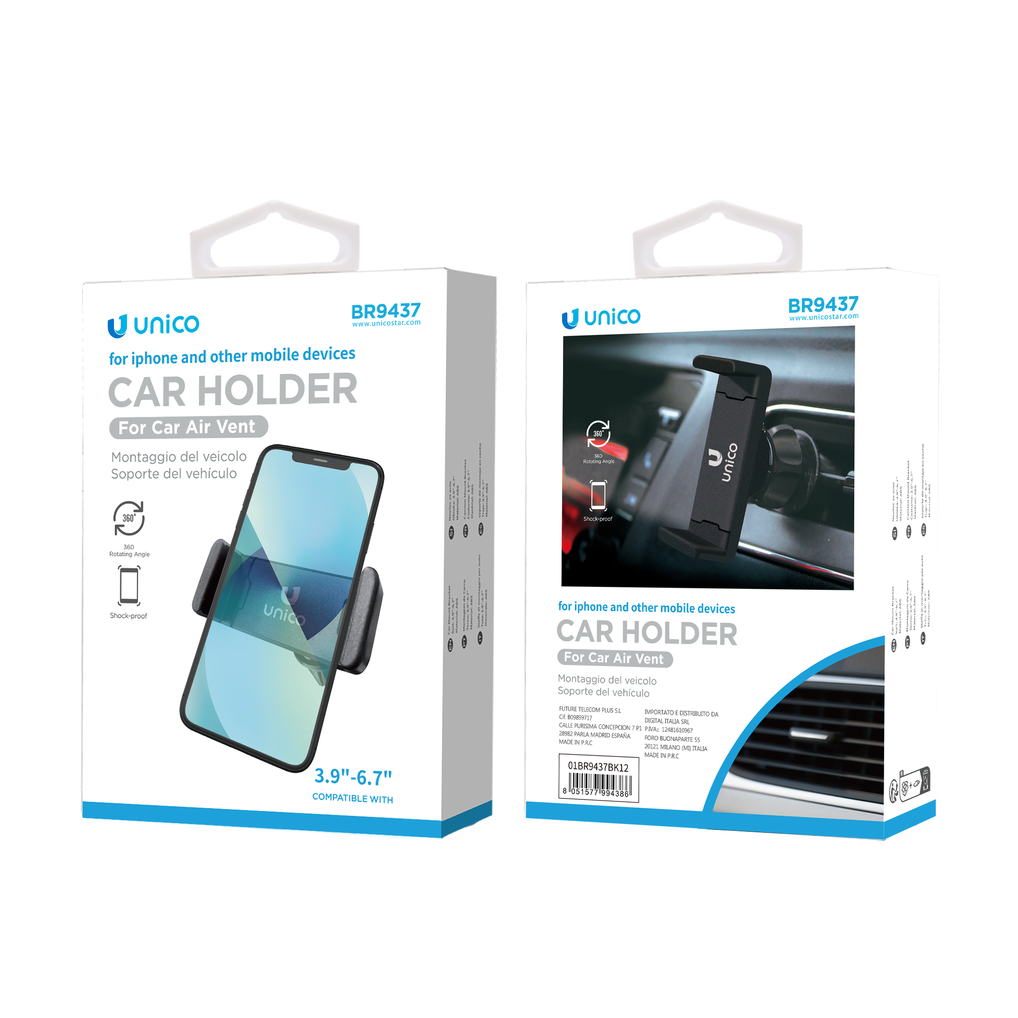 UNICO BR9437 Mini soporte en la salida de aire