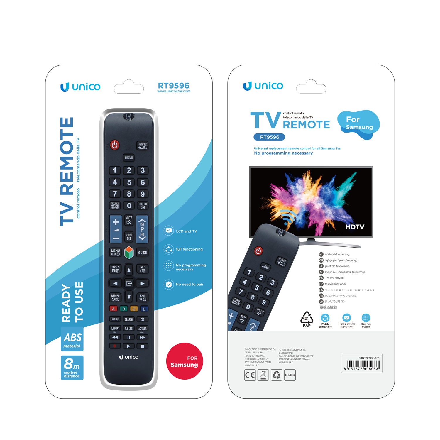 Unico RT9596 Mando a distancia de televisor Samsung