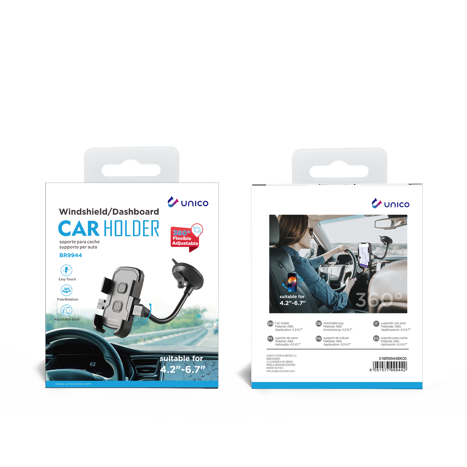 UNICO BR9944 Soporte de ventosa multifuncional de cuello largo