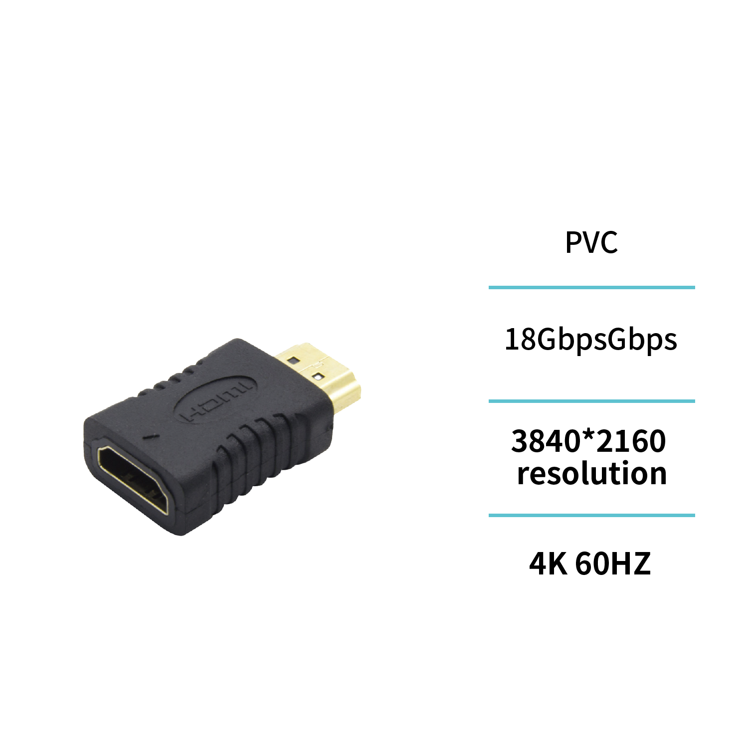 Unico AD0398 HDMI hembra a HDMI macho adaptador