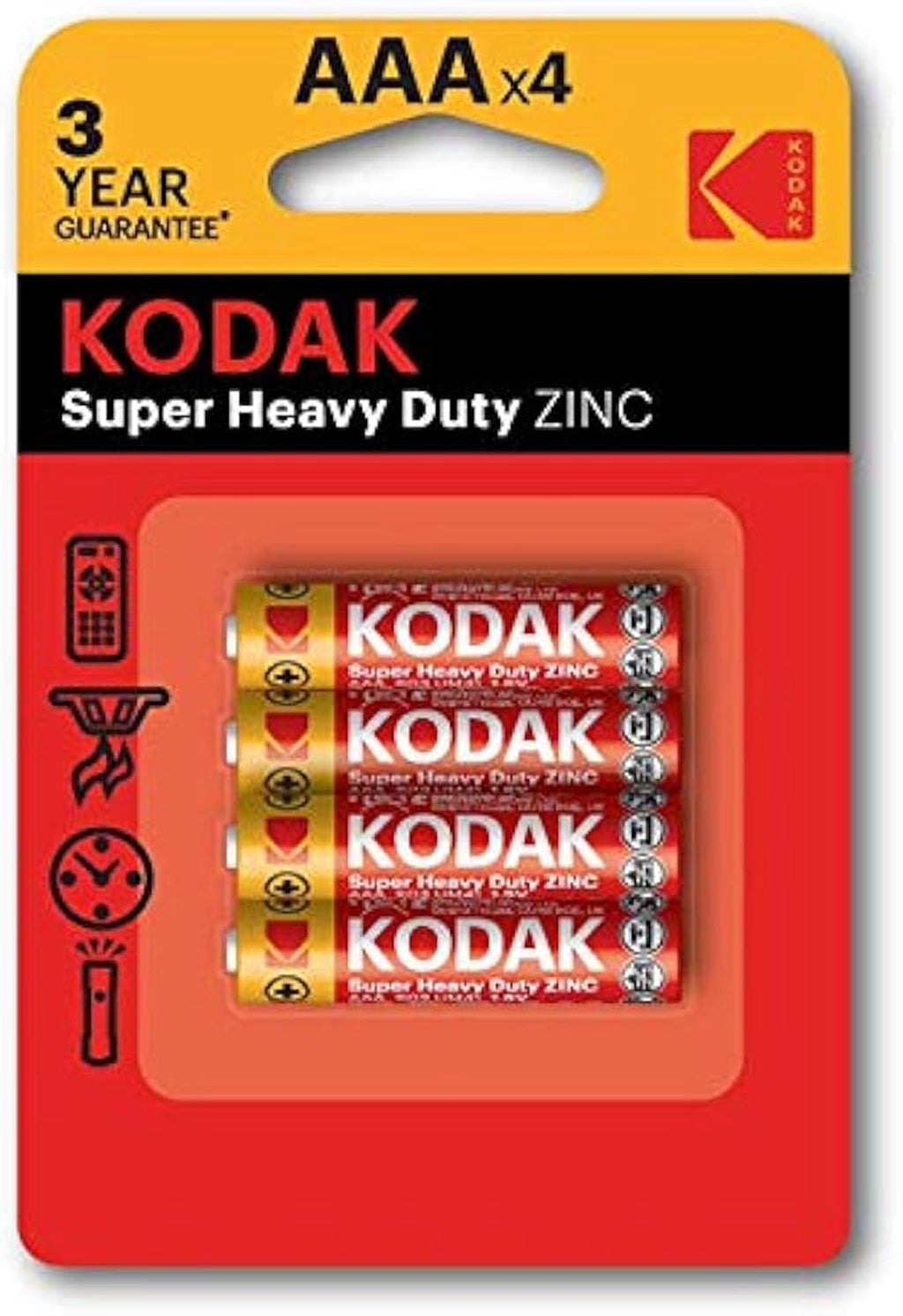 Kodak Extra Heavy Duty Zinc batería, AAA , 1,5V, pack de 4"