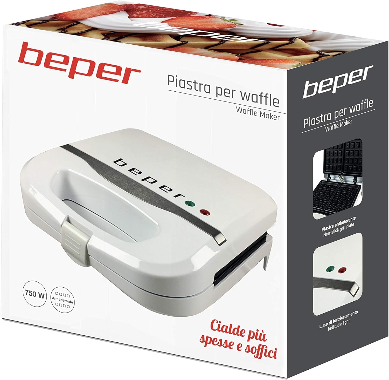 BEPER BT.605 Máquina de café blanco, 750 W, acero inoxidable