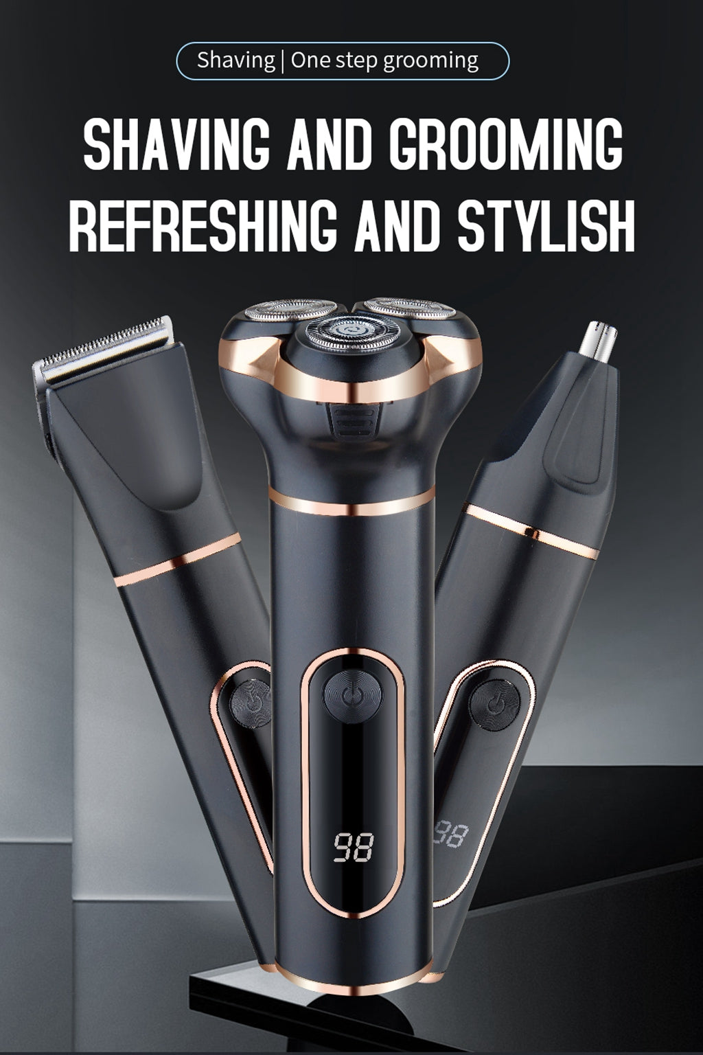 Surker SK-3001 3 en 1 Afeitadora eléctrica recortadora de pelo de nariz resistente al agua