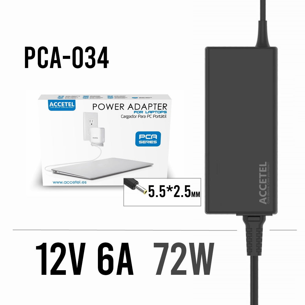 PCA-034 Cargador LCD 12V 6A 5.5*2.5mm 72W