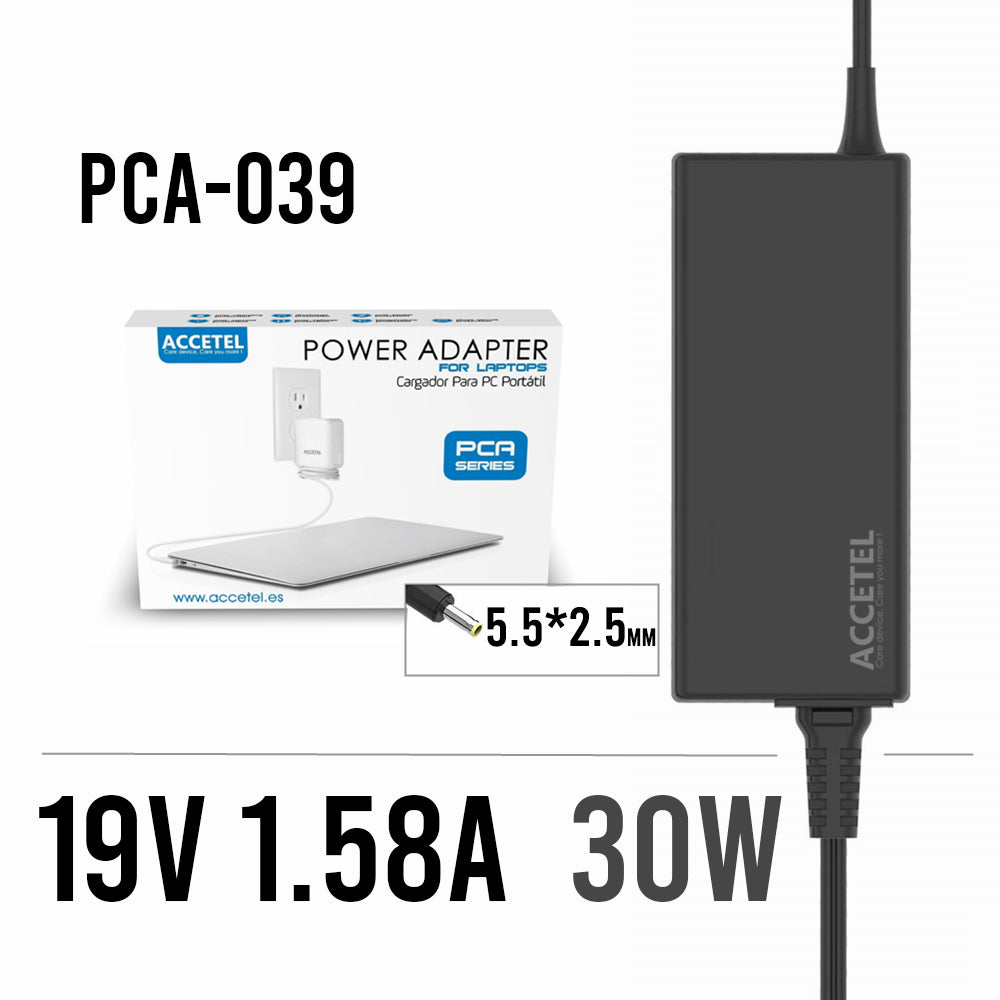 PCA-039 Cargador Toshiba 19V 1.58A 5.5*2.5mm 30W
