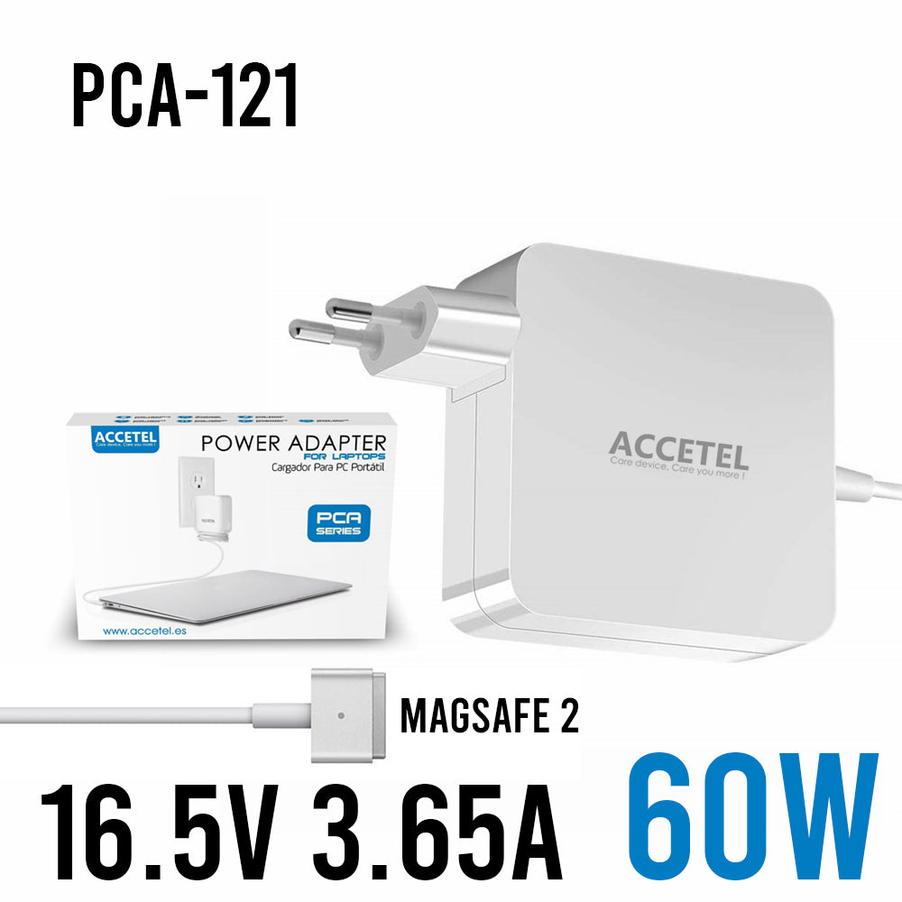 PCA-121 Cargador Macbook 60W 16.5V 3.65A Magsafe 2/T