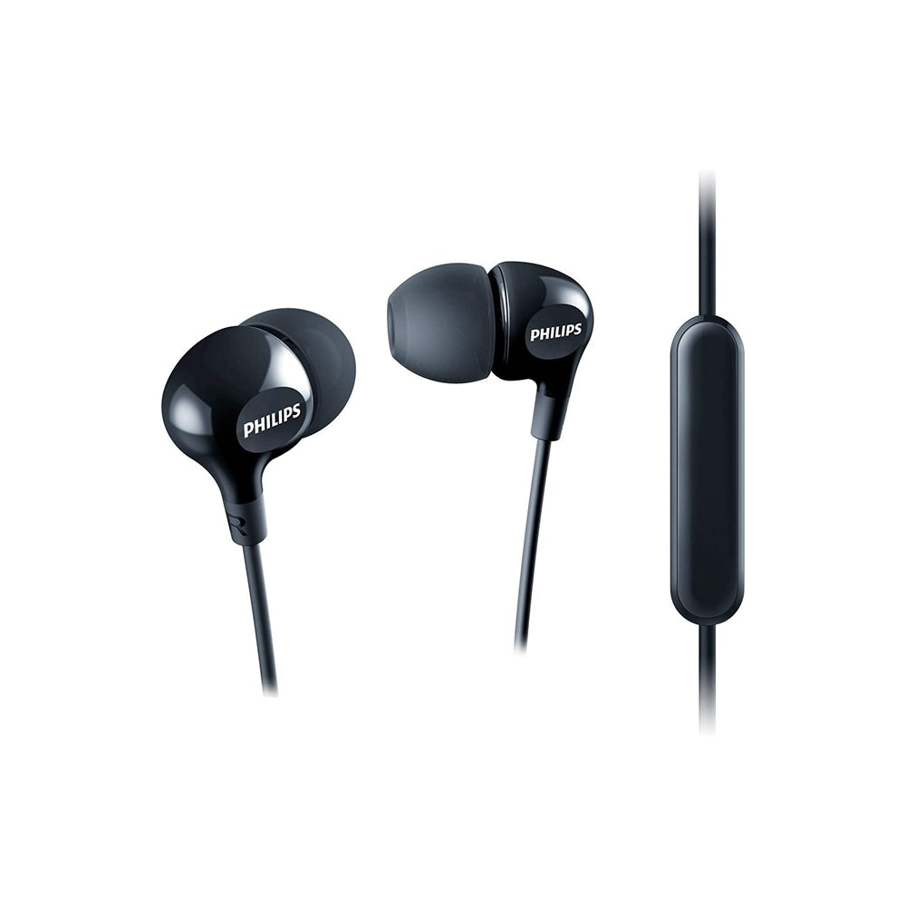 Philips SHE3555/00 - Auriculares intrauditivos (Graves Profundos, micrófono Integrado, 2 Tipos de Tapones, Ajuste, Cable Reforzado)
