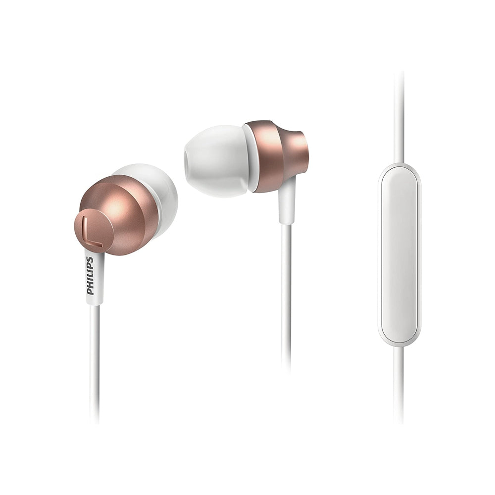 Philips SHE3855GD/00 - Auriculares internos con micrófono (diseño, Cable Reforzado, Graves potentes)