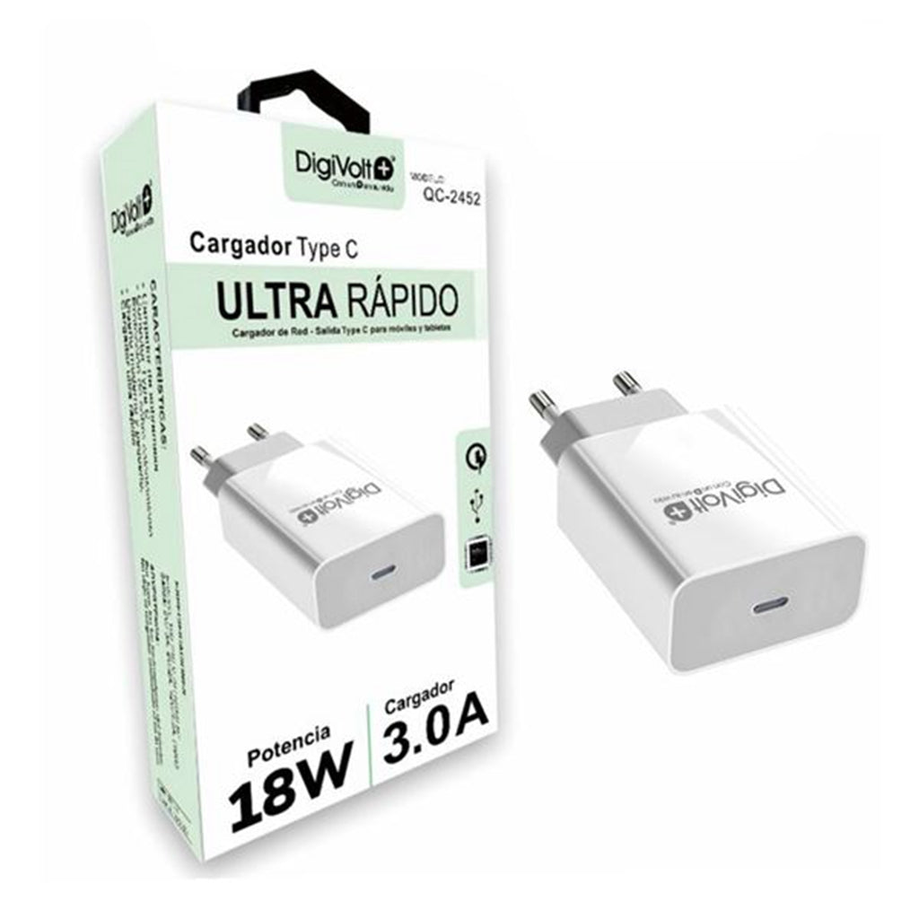 Digivolt Cargador Ultra Rápido Type C 18 W 3.0 A Qc-2452